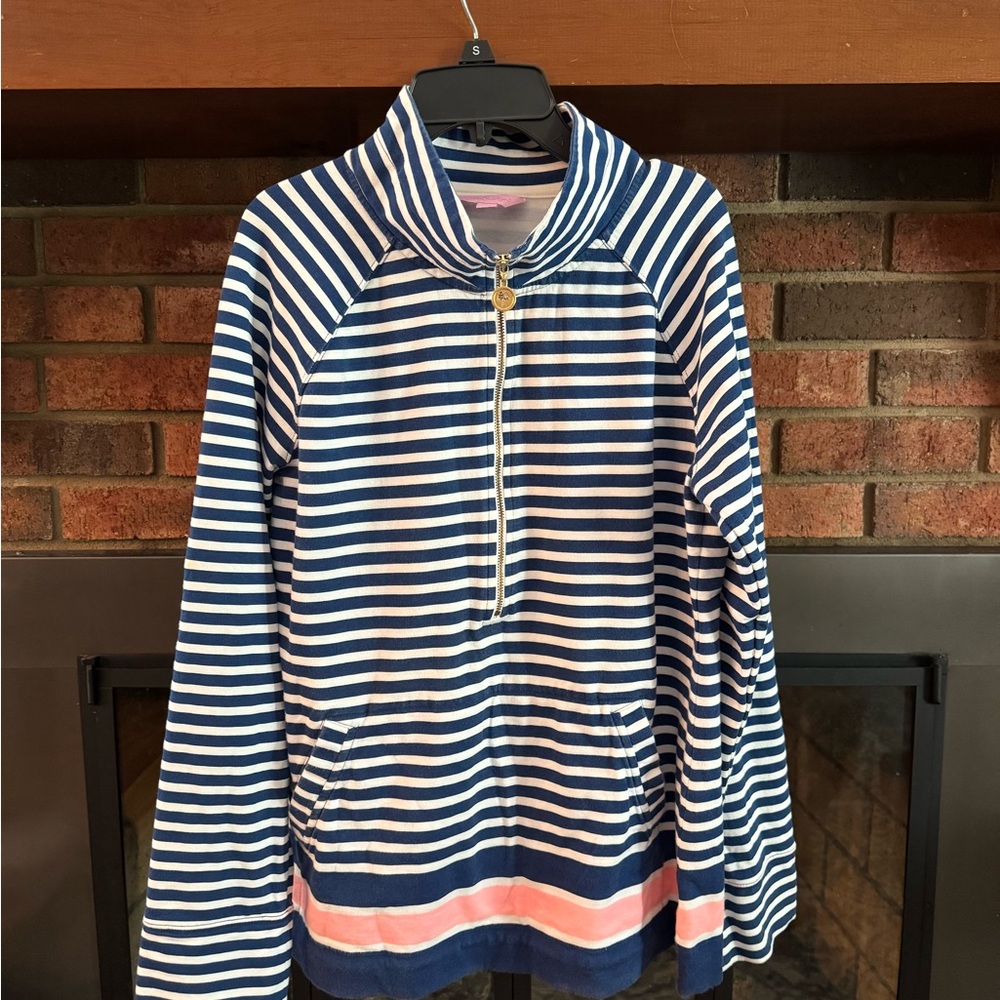 Lilly Pulitzer Navy and White Striped Pullover